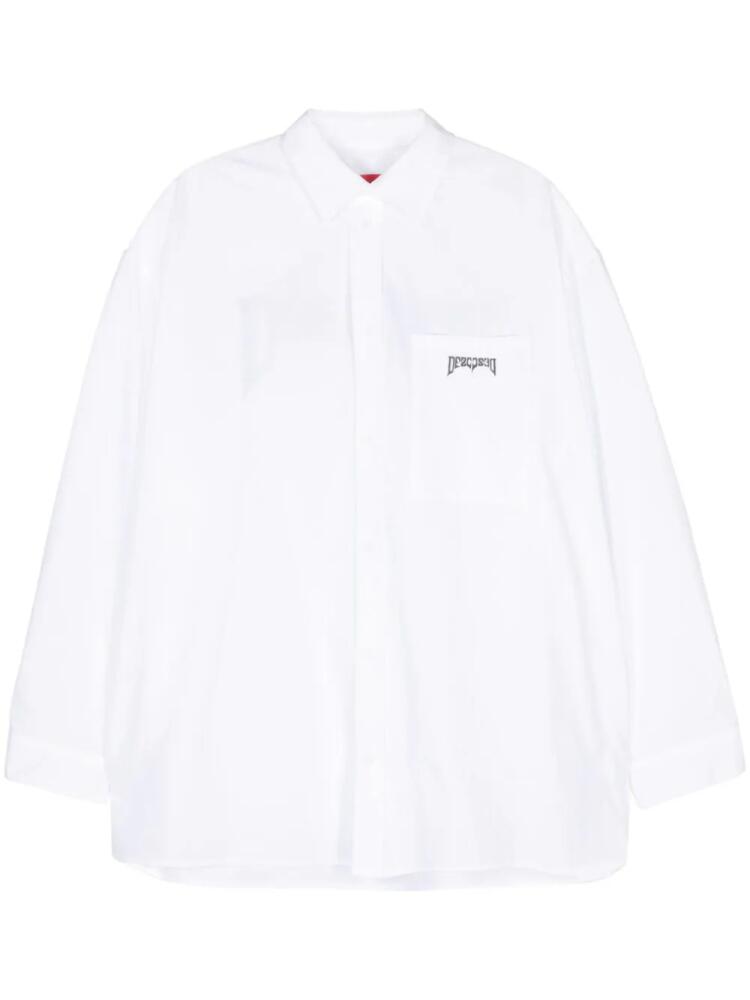 032c logo-print cotton shirt - White Cover