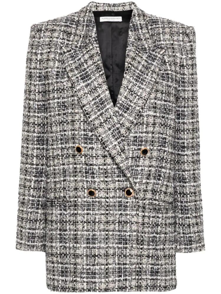 Alessandra Rich double-breasted tweed blazer - White Cover