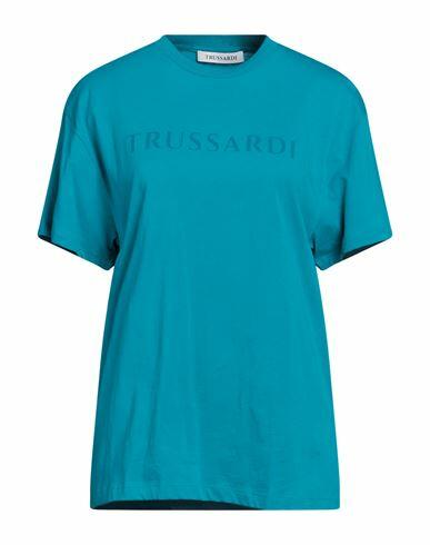 Trussardi Woman T-shirt Turquoise Cotton Cover