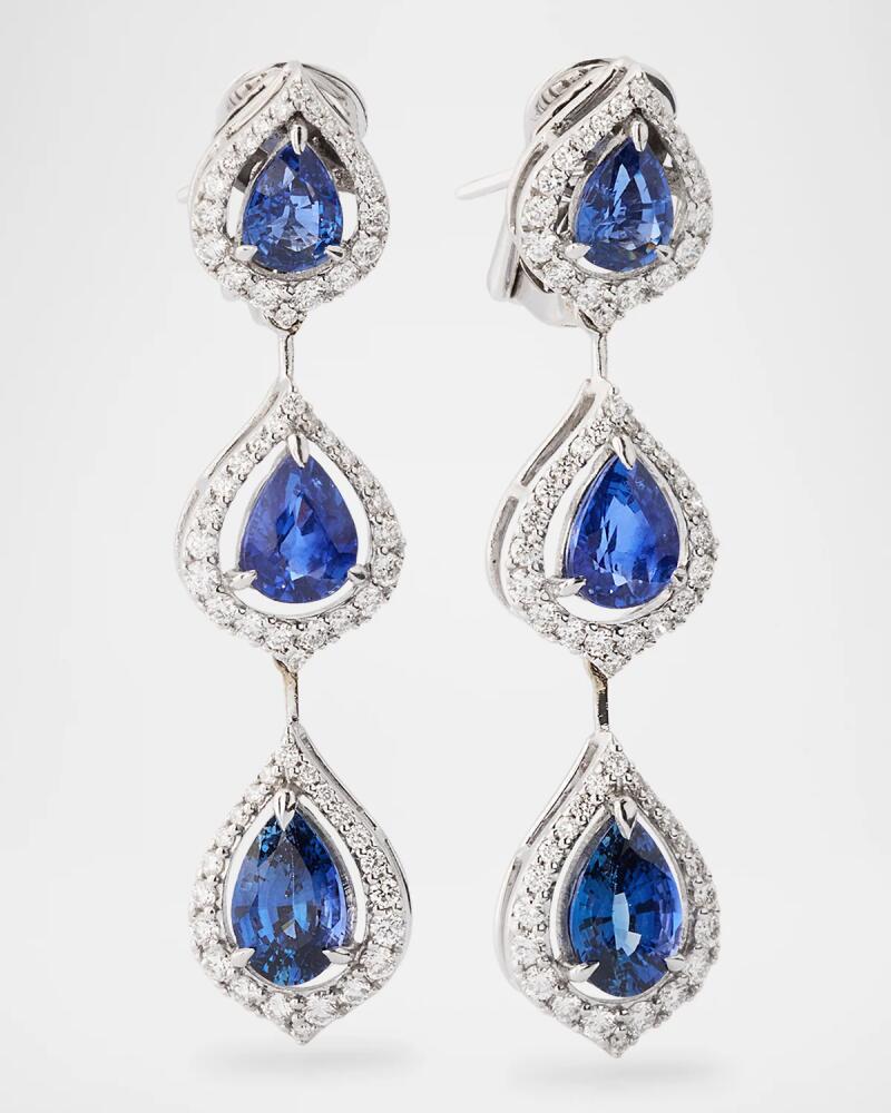 Piranesi 18K White Gold Blue Sapphire and Diamond Earrings Cover