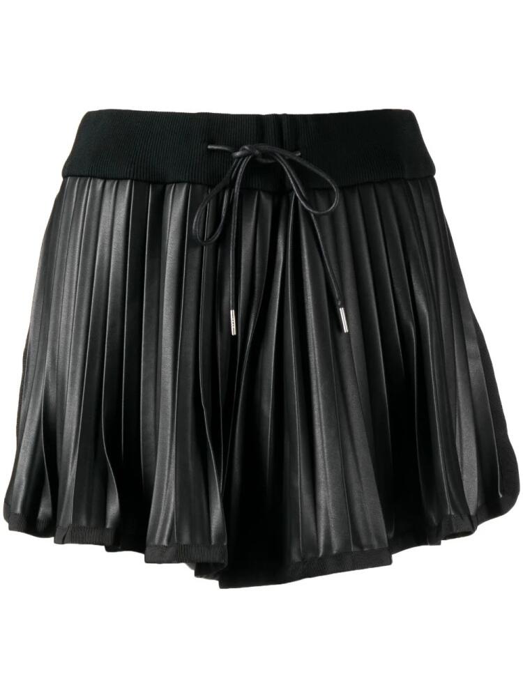 sacai belted-waist pleated shorts - Black Cover