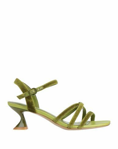 Jeannot Woman Sandals Acid green Textile fibers Cover