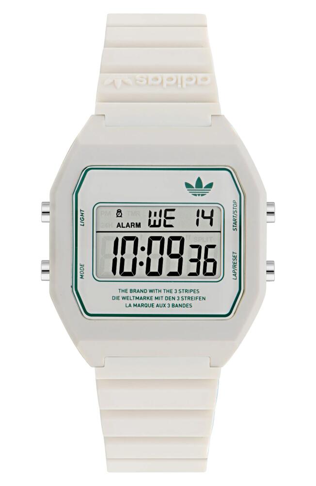 adidas Digital Two Resin Strap Watch, 36mm in White Cover