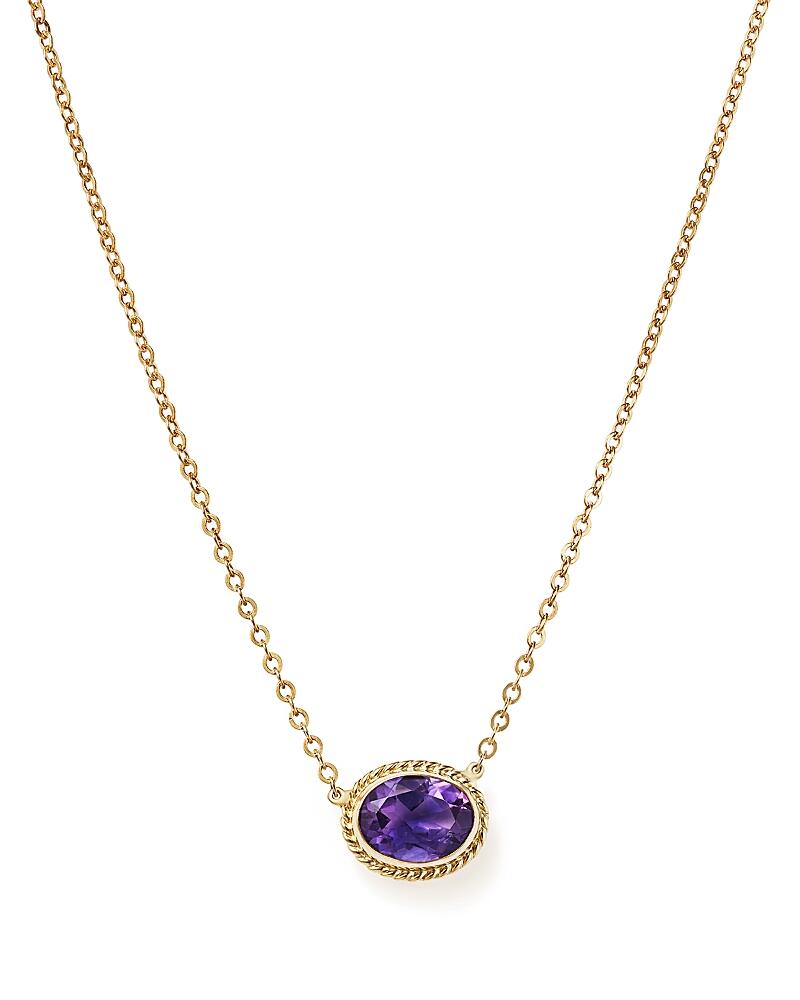 Amethyst Bezel Pendant Necklace in 14K Yellow Gold, 18 - Exclusive Cover