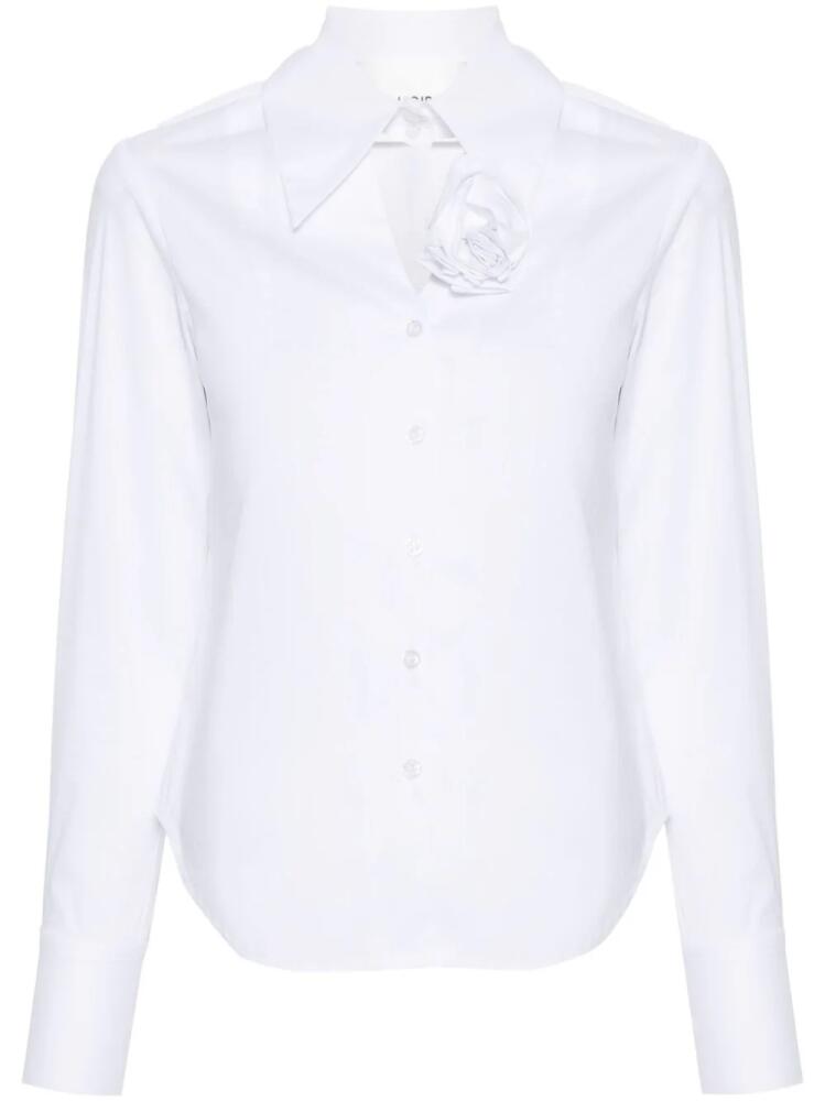 Blugirl floral-brooch poplin shirt - White Cover