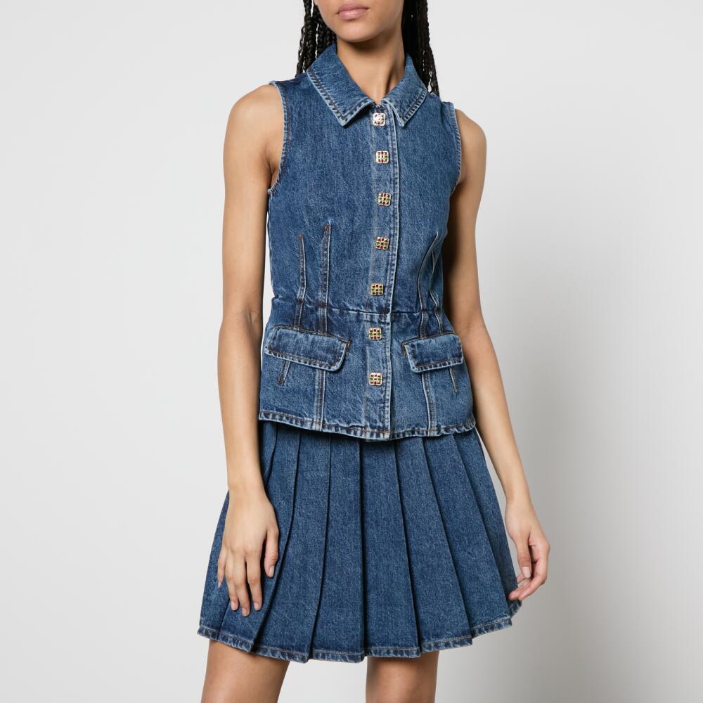 Self-Portrait Tailored Denim Mini Dress Cover