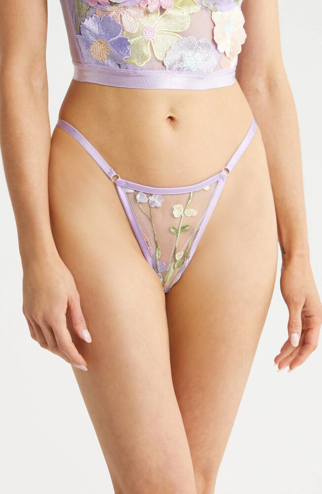 KILO BRAVA Floral Embroidered G-String in Pastel Floral Cover