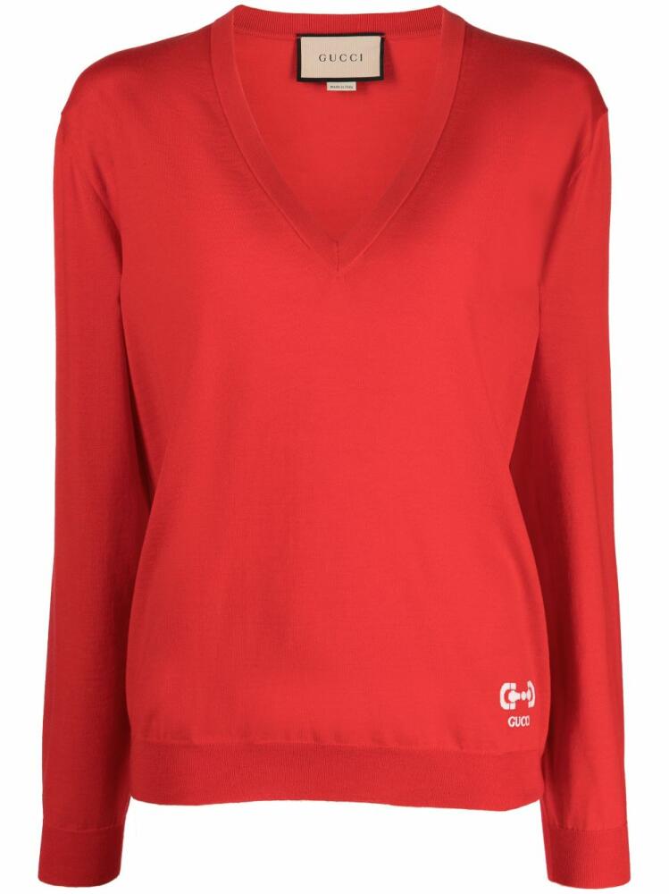 Gucci V-neck wool jumper - Red Cover