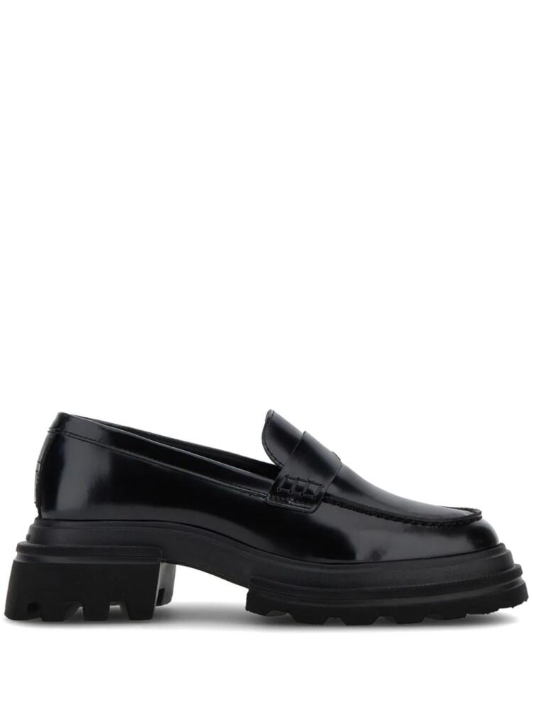 Hogan polished leather loafers - Black Cover