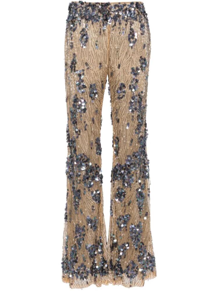 Alberta Ferretti sequin-embellishment flared trouser - Neutrals Cover