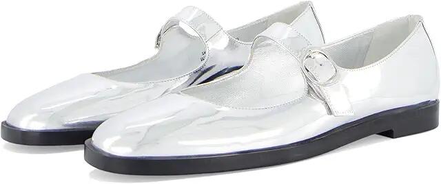 Stuart Weitzman Loralei Mary Jane (Silver) Women's Flat Shoes Cover