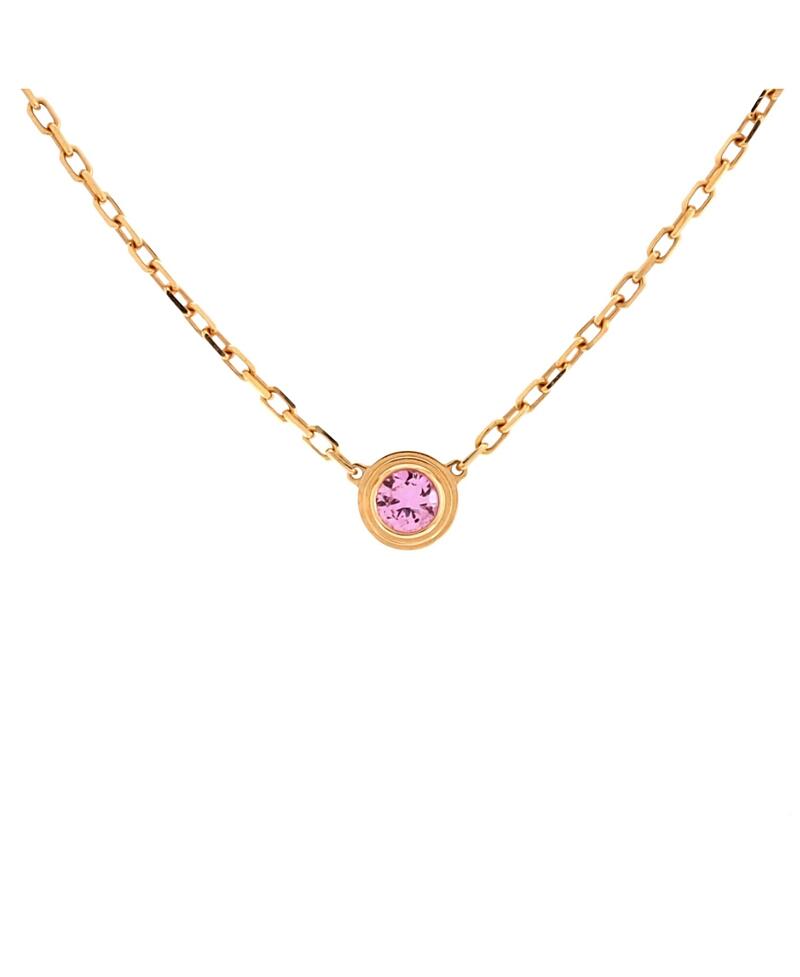 Pre-Owned Cartier Cartier D'Amour 1 Pink Sapphire Necklace 18K Rose Gold Cover