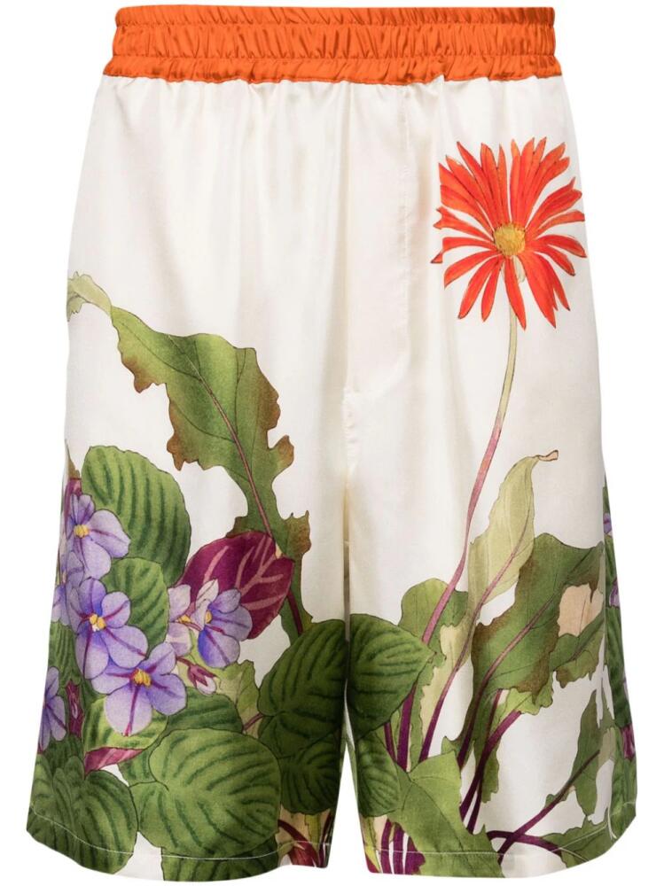 Pierre-Louis Mascia floral-print bermuda shorts - Neutrals Cover