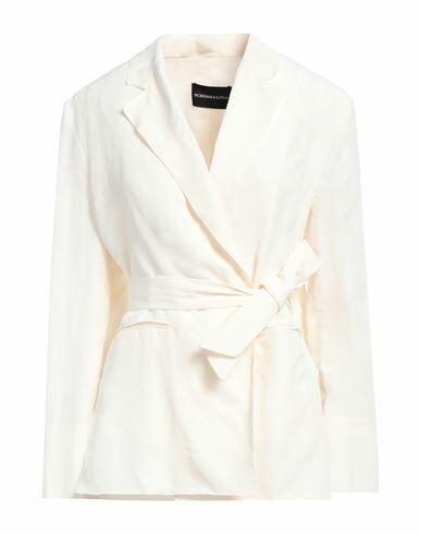 Bcbgmaxazria Woman Blazer Ivory Cotton, Linen, Tencel Cover