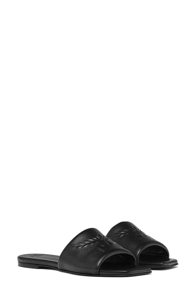 MCM Embossed Slide Sandal in Black Cover