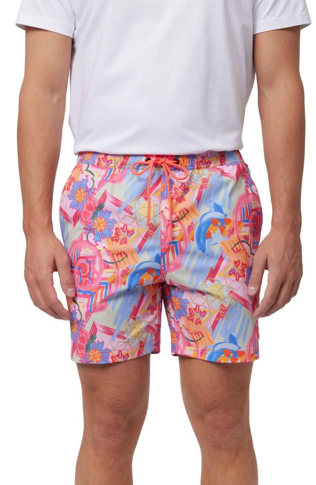 Psycho Bunny Malta Hydrochromic Swim Trunks in Aquarious Cover