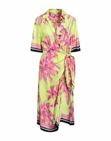 Ermanno Firenze Woman Midi dress Acid green Viscose Cover