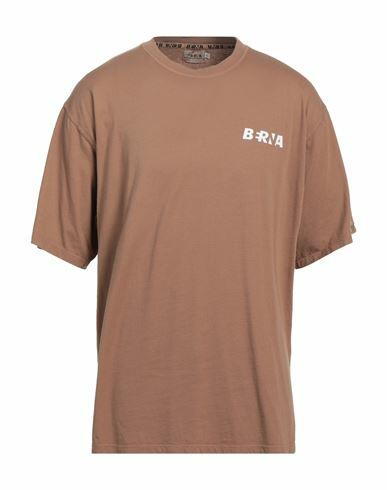 Berna Man T-shirt Brown Cotton Cover