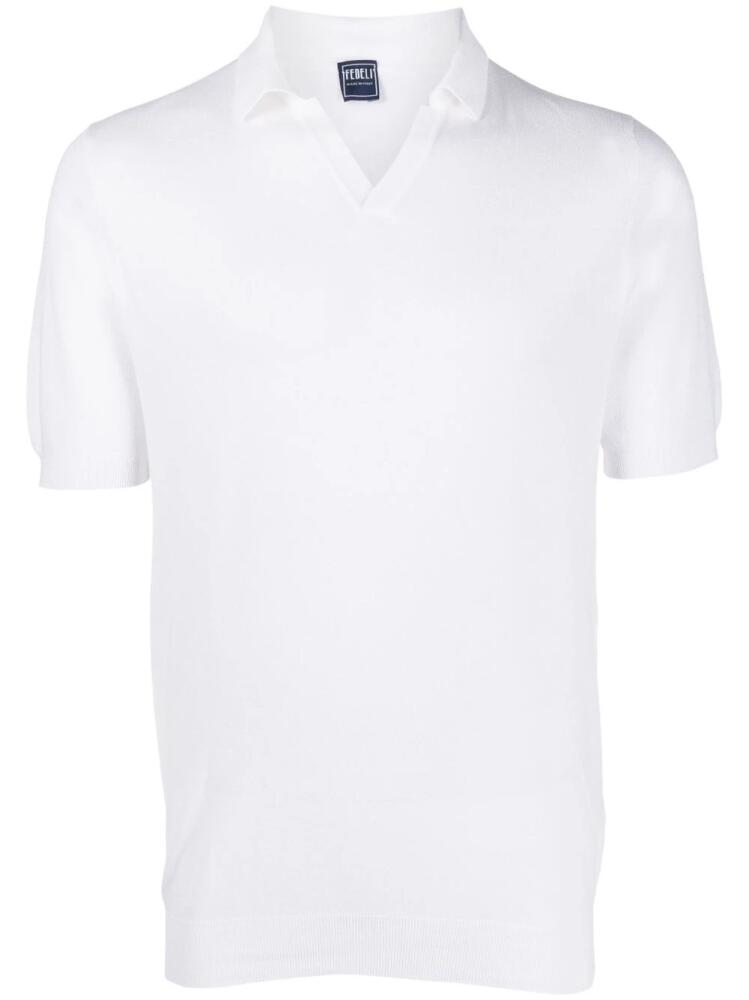 Fedeli short-sleeved cotton polo shirt - White Cover