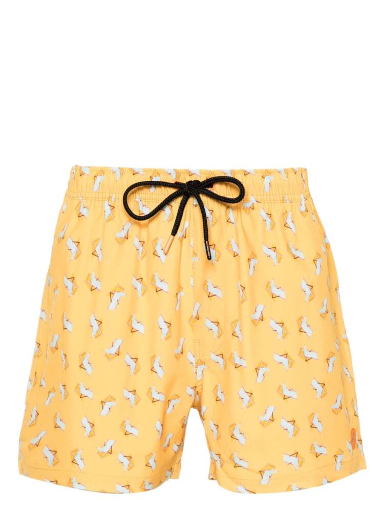 Save The Duck deckchairs-print swim shorts - Yellow Cover