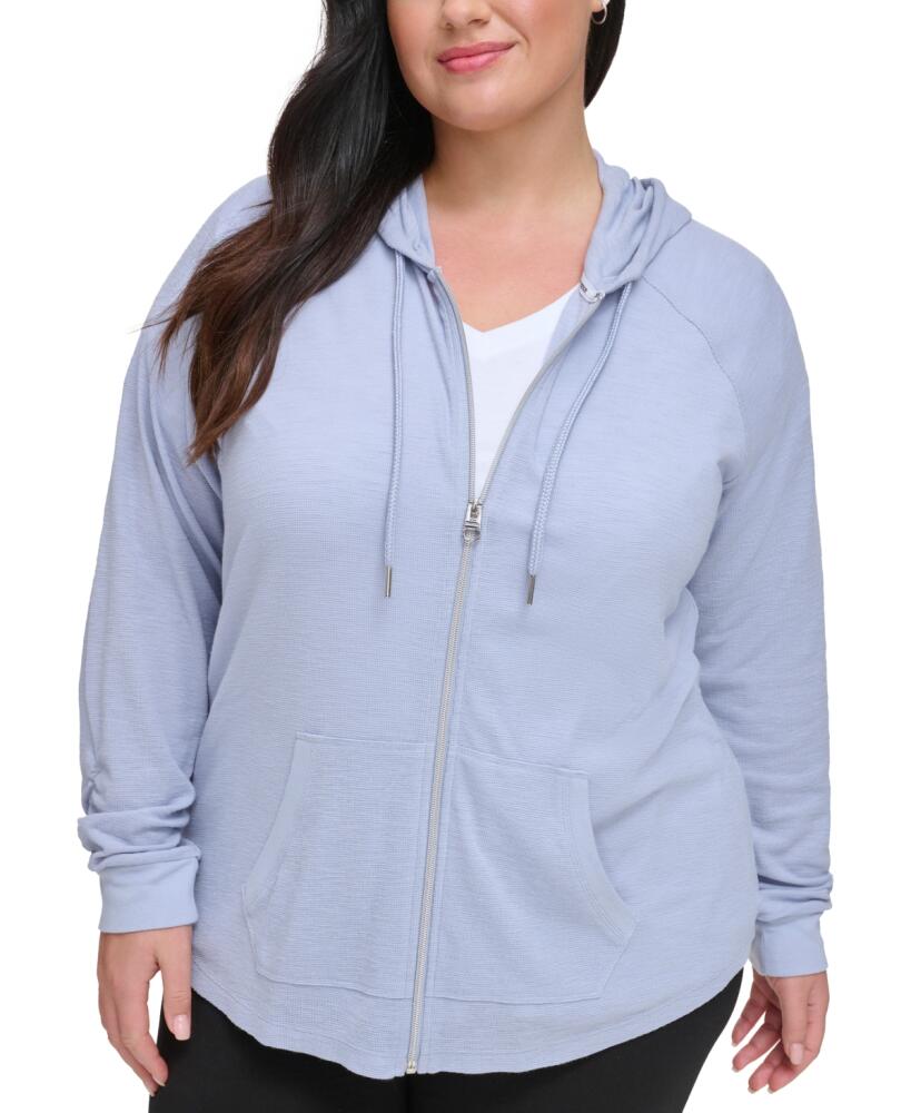 Calvin Klein Performance Ruched-Sleeve Zip Hoodie, Xs-3X - Polar Cover