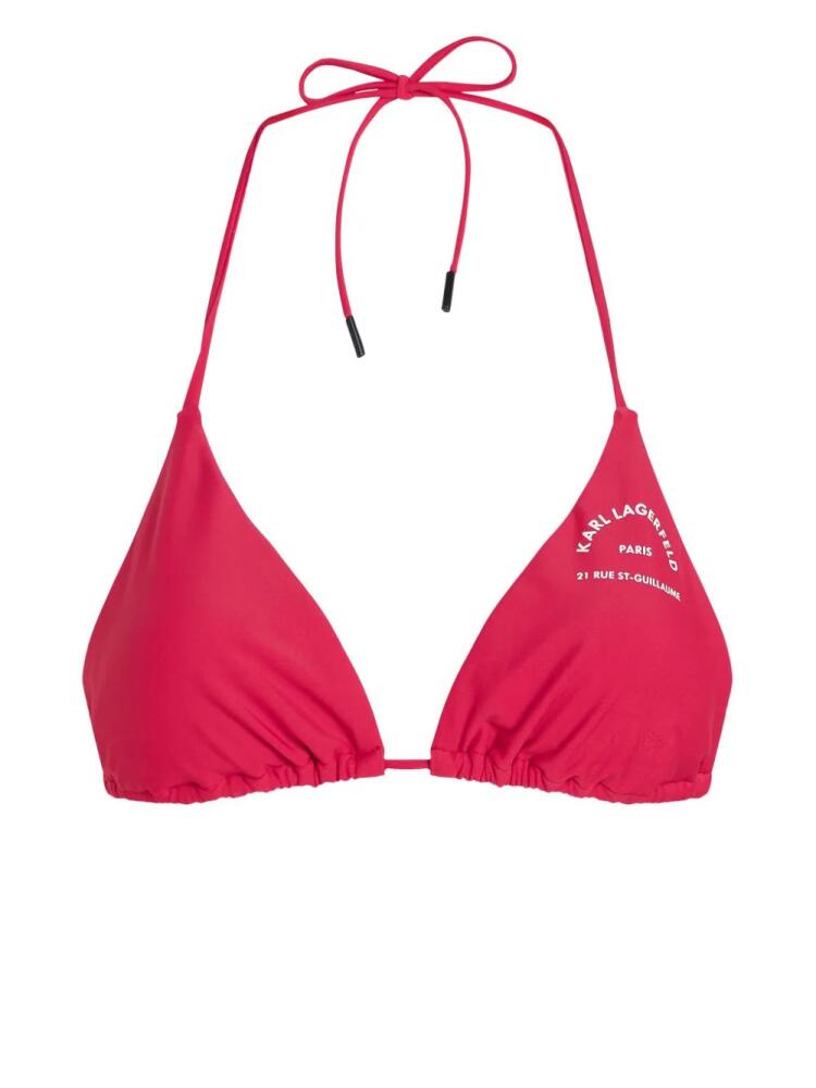 Karl Lagerfeld Rue St-Guillaume triangle bikini top - Pink Cover