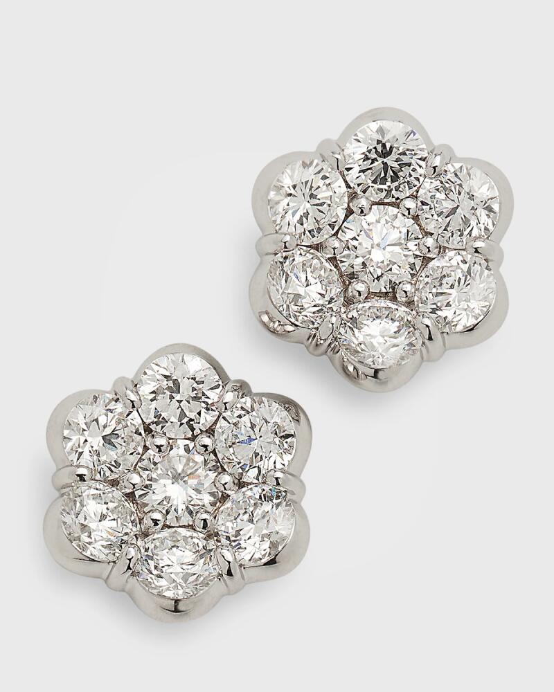 Bayco 18k White Gold Floral Diamond Stud Earrings Cover