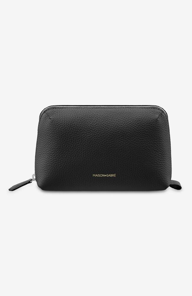 MAISON de SABRÉ Leather Tech Pouch in Black Caviar Cover