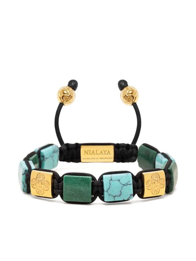 Nialaya Jewelry gold-plated flatbead bracelet - Black Cover