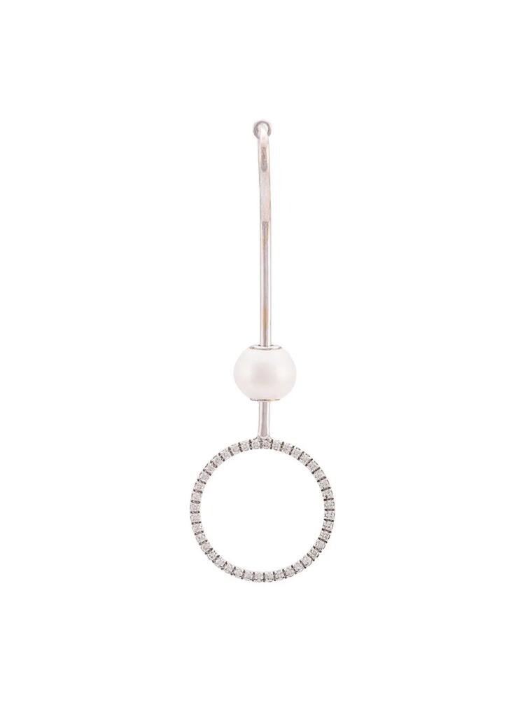 Delfina Delettrez 18kt white gold pearl and white diamond hoop earring Cover