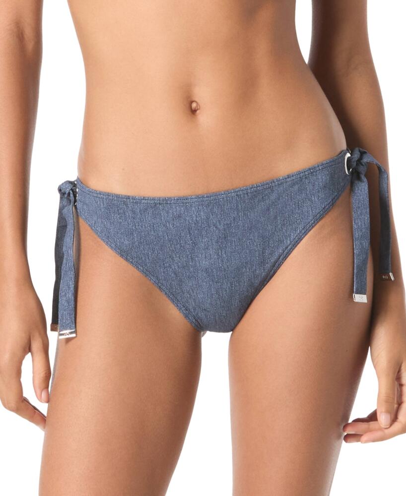 Michael Michael Kors Women's Grommet Side Tie Bikini Bottoms - New Navy Cover