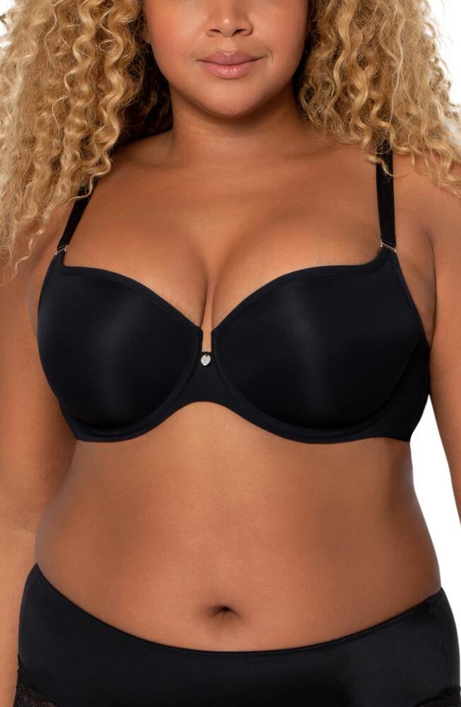 Curvy Couture Tulip Smooth Convertible Underwire Push-Up Bra in Black Cover