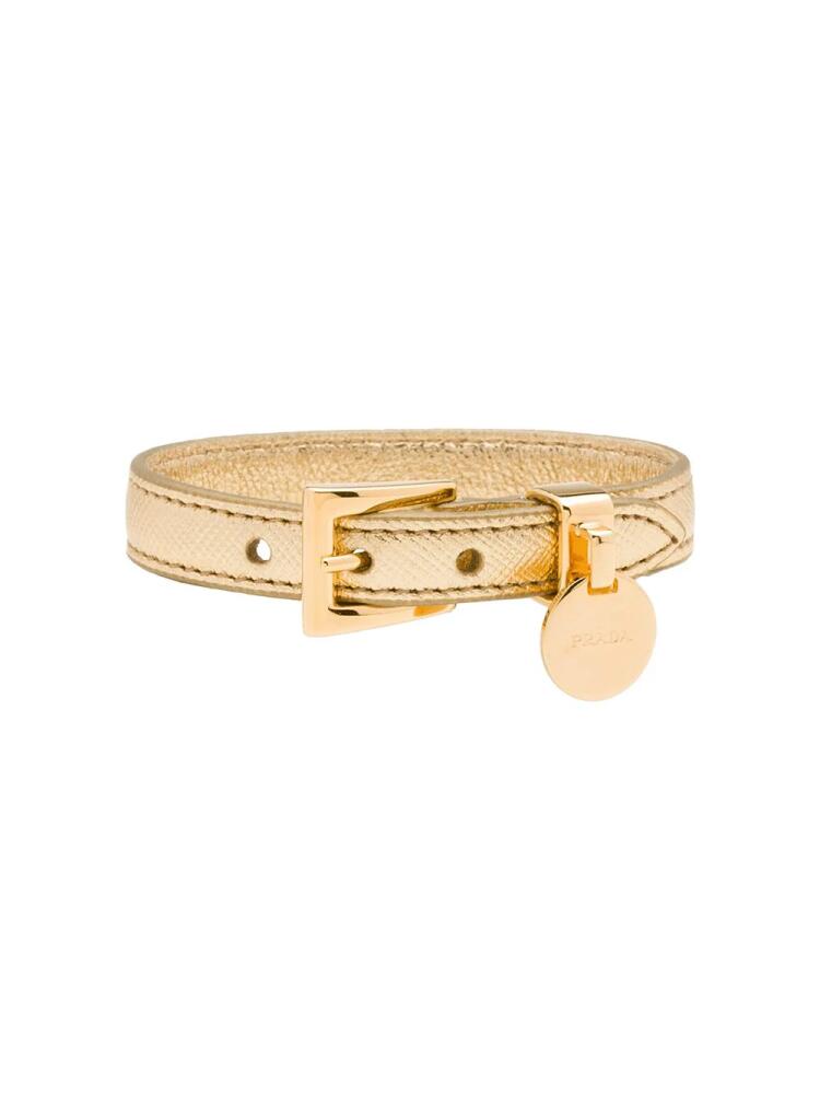 Prada saffiano leather bracelet - Gold Cover