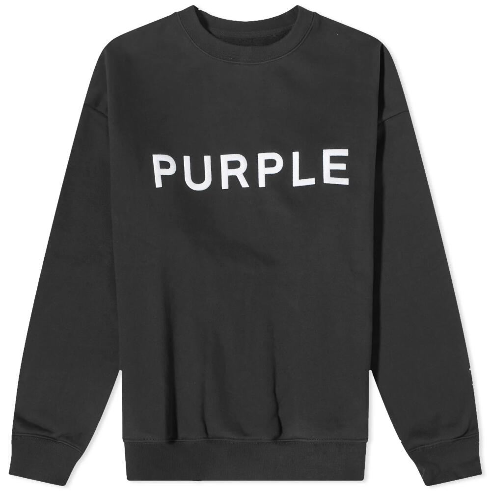 Purple Brand Men's Fleece Crew Sweat in Black Cover