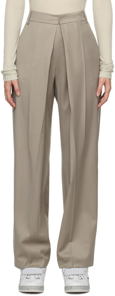 LOW CLASSIC Taupe Pleated Trousers Cover