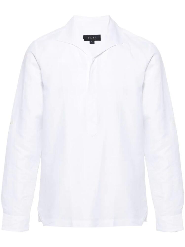 Sease spread-collar long-sleeve shirt - White Cover