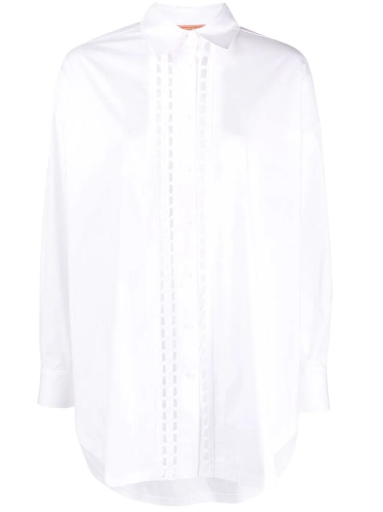 Ermanno Scervino embroidered-insert cotton shirt - White Cover