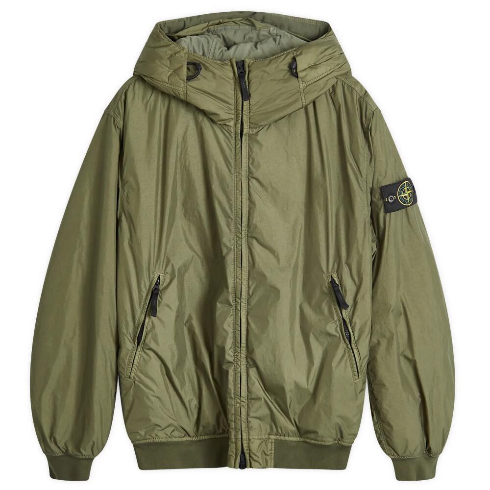 Stone Island Men's Crinkle Reps Hooded Primaloft-TC Jacket in Musk Cover