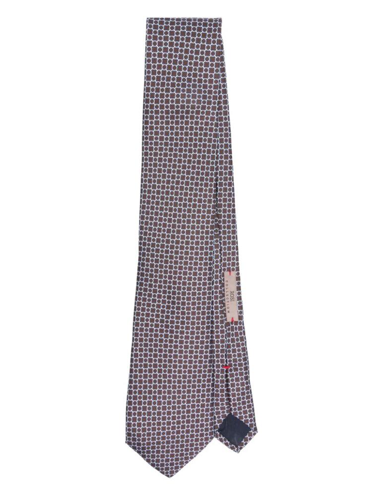 Lady Anne patterned-jacquard silk tie - Brown Cover