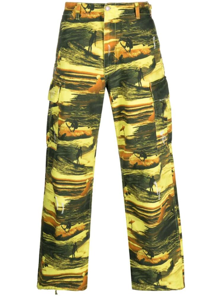 ERL graphic-print cargo trousers - Green Cover