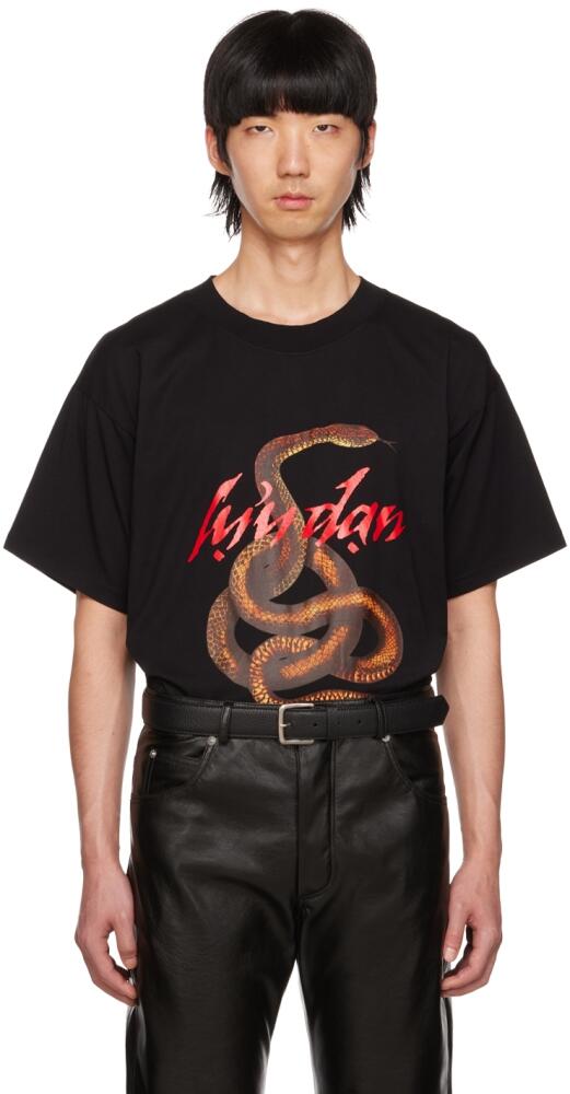 LU'U DAN Black Knotted Snake Oversized Concert T-Shirt Cover