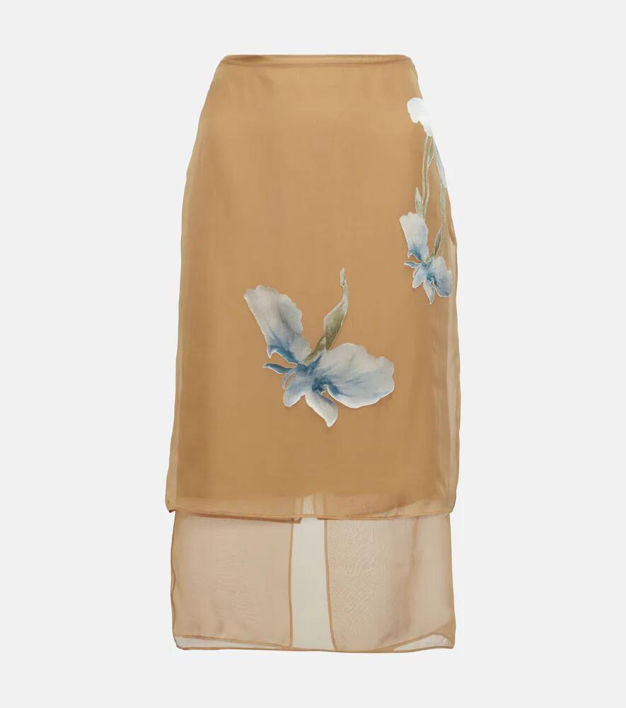 Givenchy Floral dévoré satin midi skirt Cover