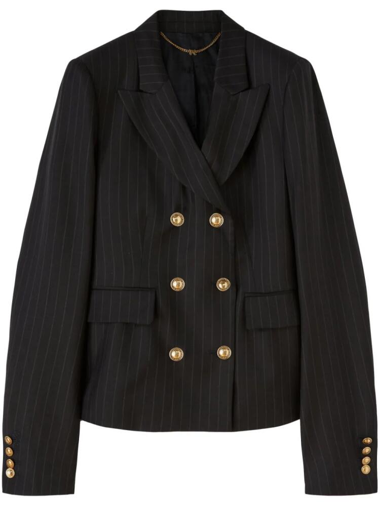 Palm Angels pinstripe double-breasted wool blazer - Blue Cover