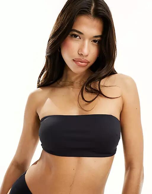 ASOS DESIGN Marina smoothing padded multiway bandeau bra in black Cover