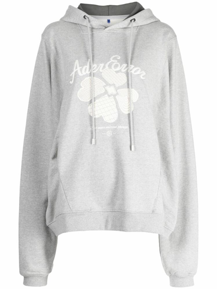 Ader Error Tever logo-embroidered hoodie - Grey Cover