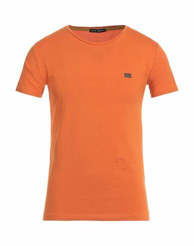 Yes Zee By Essenza Man T-shirt Orange Cotton, Elastane Cover