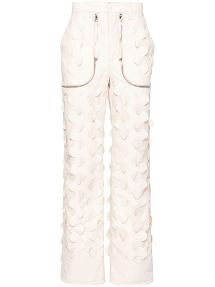 JUNTAE KIM laser-slashed padded trousers - Neutrals Cover