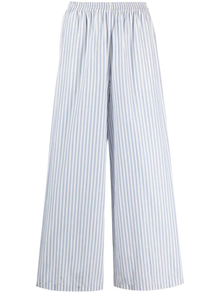 Forte Forte wide-leg striped trousers - Blue Cover