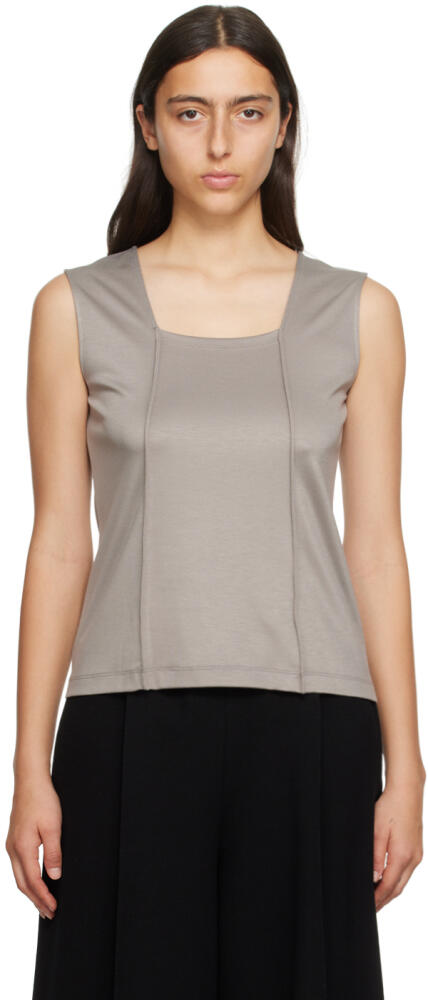 ISSEY MIYAKE Gray Tucked Square Tank Top Cover