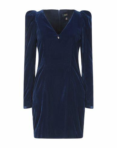 Cavalli Class Woman Mini dress Midnight blue Polyester Cover